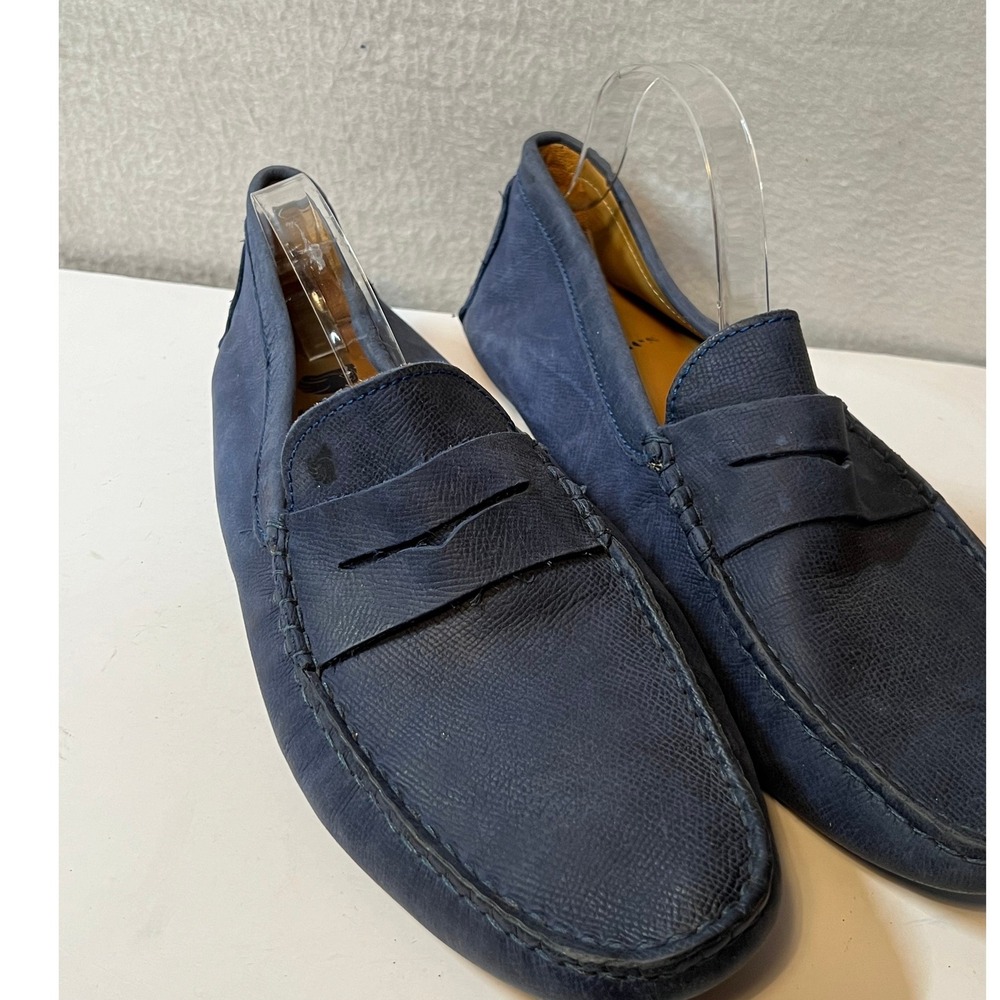 Bobbies Paris Men's Blue Suede Leather Driving Loafers Shoes EU‎ 47 US 13